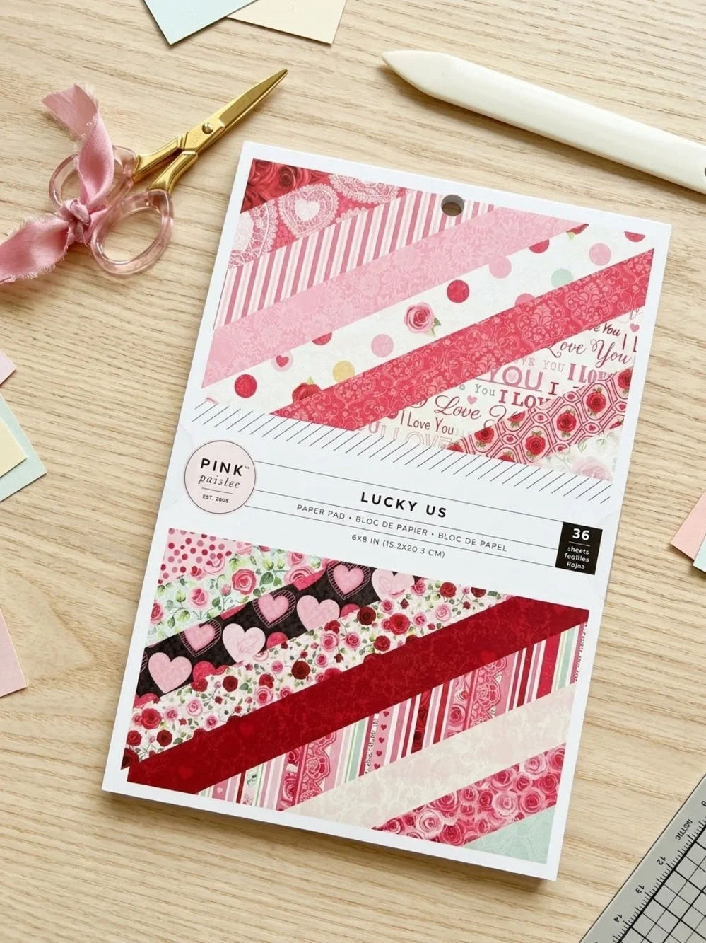 Lucky Us Pink and Red Paper Pad